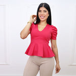 Blusa Peplum Ariana Fucsia