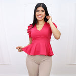 Blusa Peplum Ariana Fucsia