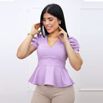 Blusa Peplum Ariana Lila