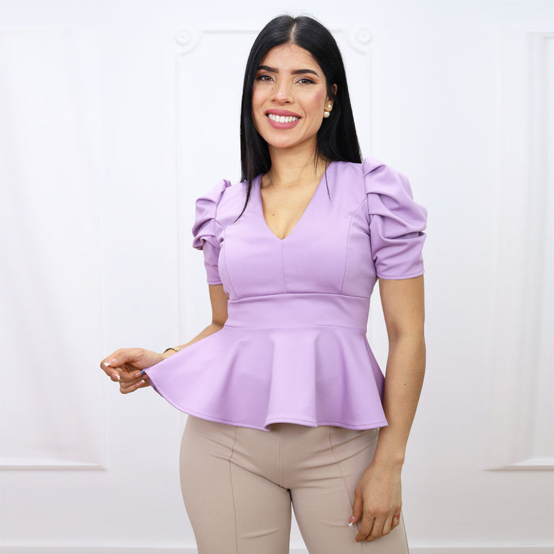 Blusa Peplum Ariana Lila