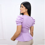 Blusa Peplum Ariana Lila