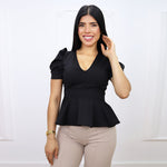 Blusa Peplum Ariana negro