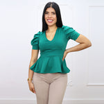 Blusa Peplum Ariana verde