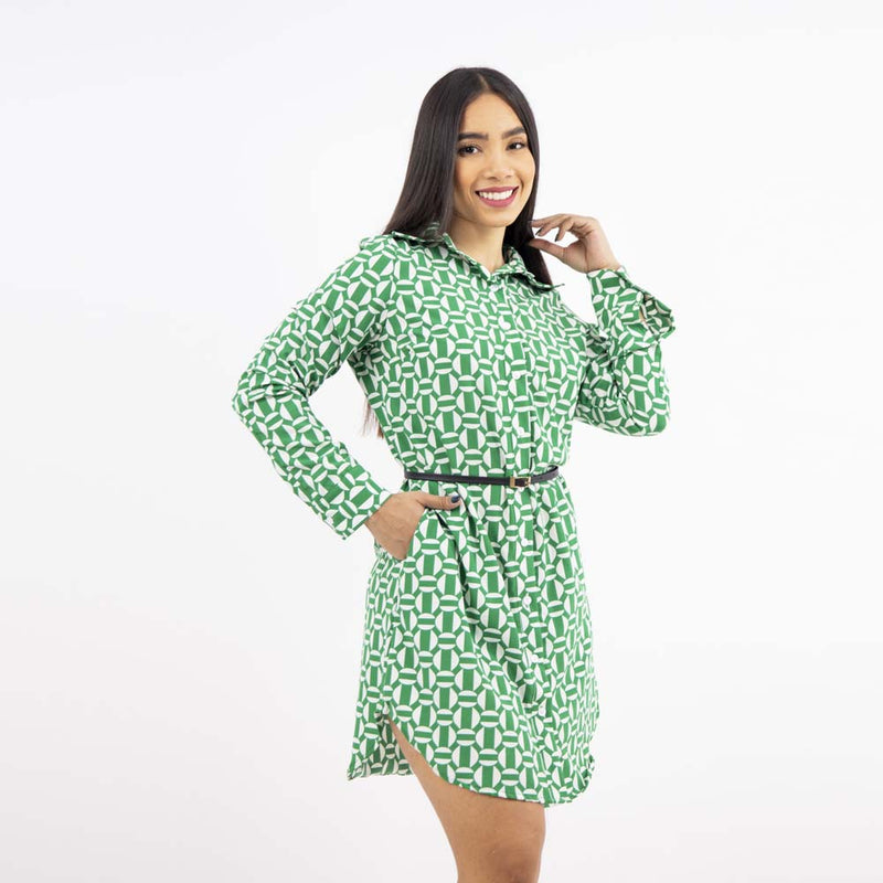 Vestido Viviana  Corto Verde Print