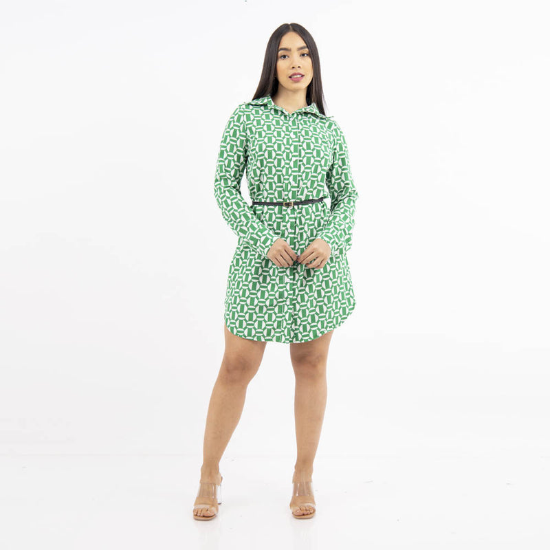 Vestido Viviana  Corto Verde Print